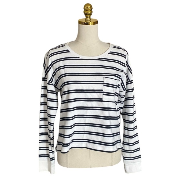 Abercrombie & Fitch 100% Cotton Striped Long Sleeve Nautical Top Size S - Picture 2 of 8
